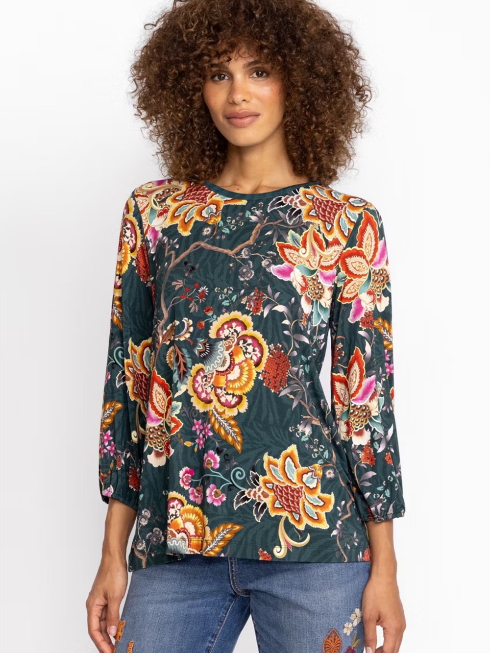 Johnny Was The Janie Favorite Puff Sleeve Knit Long Sleeve Tee